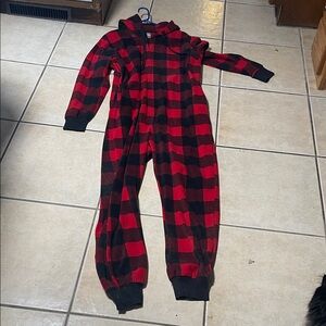 Falls Creek Red and Black Plaid Women's Footie